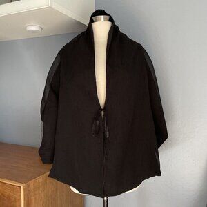 EVEN IF Black Crinkle Texture Jacket Avant Garde Silk Blend Size 44